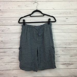 Blue plaid cargo shorts